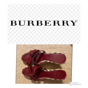Auth Burberry EUC sandals leather straps & soles. Espadrille Wedge Made in Italy